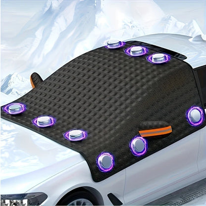 Couverture de pare-brise de voiture hiver épaissi résistant à la neige résistant au soleil pare-soleil avant universel intérieur extérieur adapté à la plupart des modèles de voiture Ea