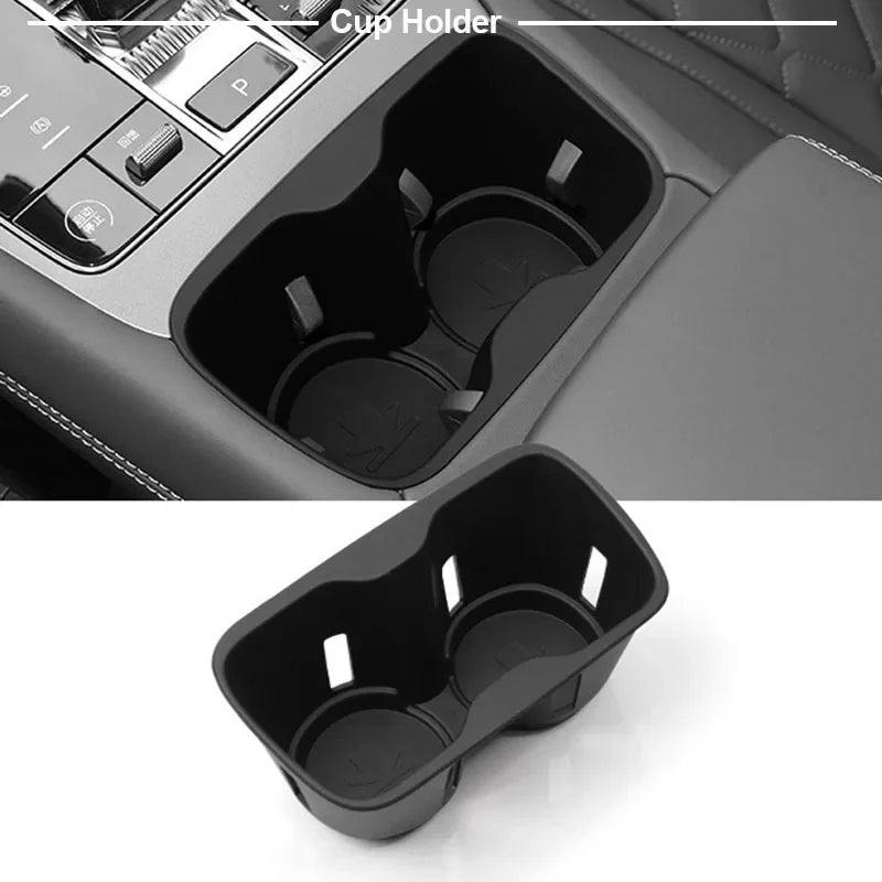Boîte de rangement d'accoudoir pour accessoires de voiture BYD Sealion 7 2024 2025, support de verre, contrôle Central, boîte de rangement d'articles divers, rangement