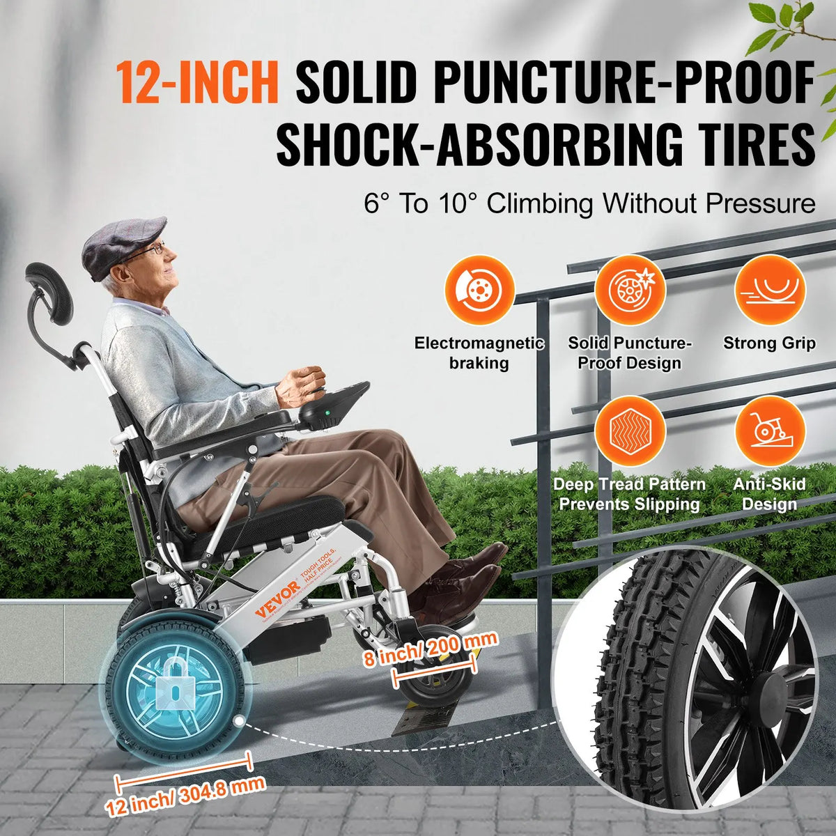 Fauteuil roulant électrique pour adultes et seniors, capacité de charge de 300 lb, largeur de 20 pouces, léger, pliable et motorisé.