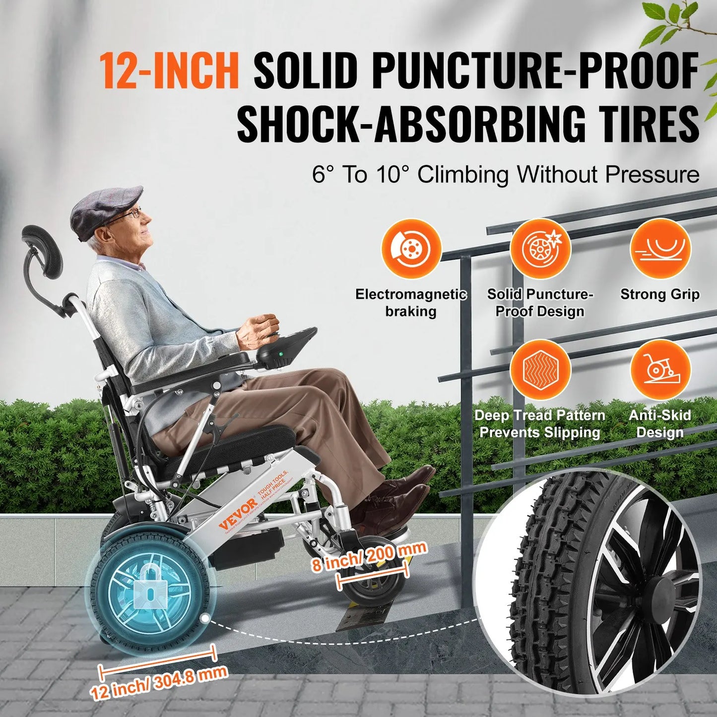 Fauteuil roulant électrique pour adultes et seniors, capacité de charge de 300 lb, largeur de 20 pouces, léger, pliable et motorisé.