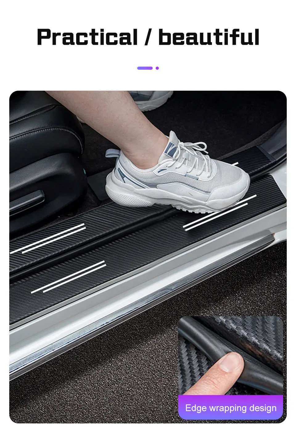 Autocollant de seuil de porte de voiture en Fiber de carbone, 4 pièces, pour Xpeng Xiao Peng G6 P5 P7 G9 X9 G3 P7i 2023 2024, autocollant de protection de seuil de porte de voiture