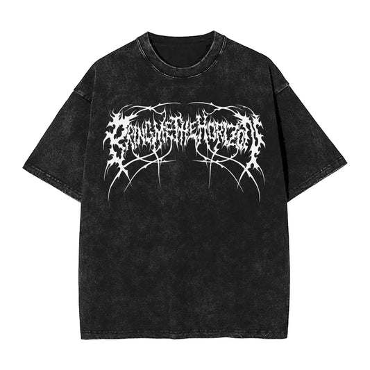 Brings Me The Horizons BMTH t-shirts Hip Hop lavé à manches courtes Harajuku T-Shirt Vintage hommes haut pour femme Streetwear T-Shirt