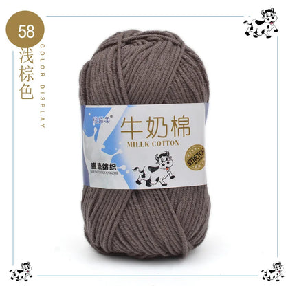 Fil à tricoter en coton au lait, 5 brins, 50g, pour bricolage de sacs de poupée, fil, écharpe, chaussettes