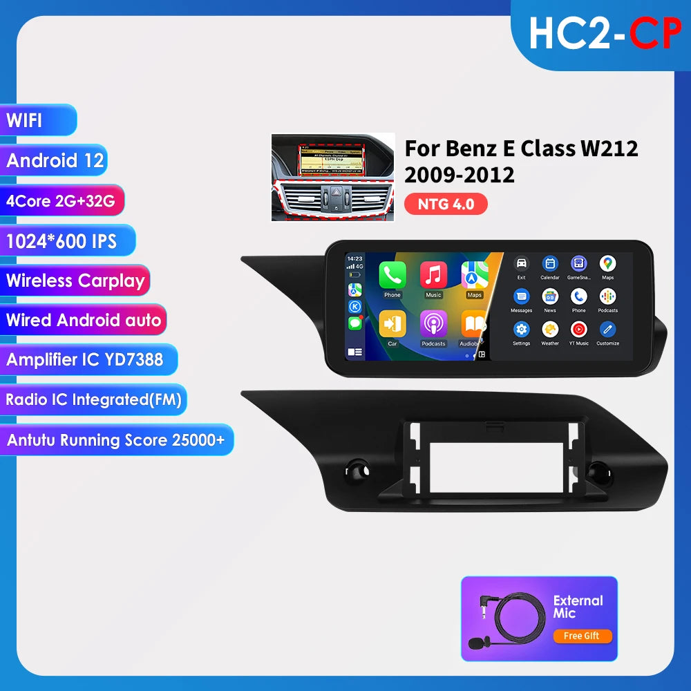 Autoradio Android 13 de 10.25 Pouces avec Lecteur de Limitation 4G Carplay, pour Mercedes Benz W212 Classe E NTG 4.0 4.5 5.0 E200 E230 E260 E300 S212