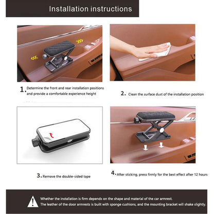 Rehausseur d'accoudoir de porte de voiture, support de main facile à installer pour la conduite longue distance, prévention de la fatigue du conducteur
