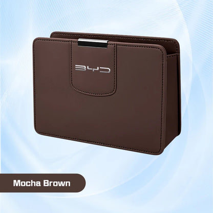 Pour BYD Song Plus Yuan Pro Tang EV F0 F3 joint u DMi Han Qin dauphin voiture boîte de rangement en cuir porte poubelle siège arrière sac poubelle