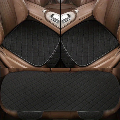 Kcimo 3 pièces coton et lin housse de siège de voiture ensemble universel housse de siège de voiture coussin protecteur de siège de voiture intérieur accessoires de voiture