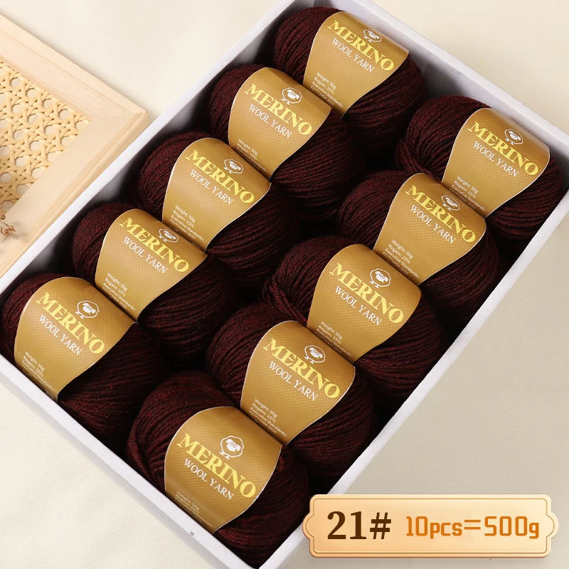 500 g de fil de laine d'alpaga mi-fin 212 de haute qualité, adapté au tricot de pulls, d'écharpes et de chapeaux, 10 écheveaux/paquet