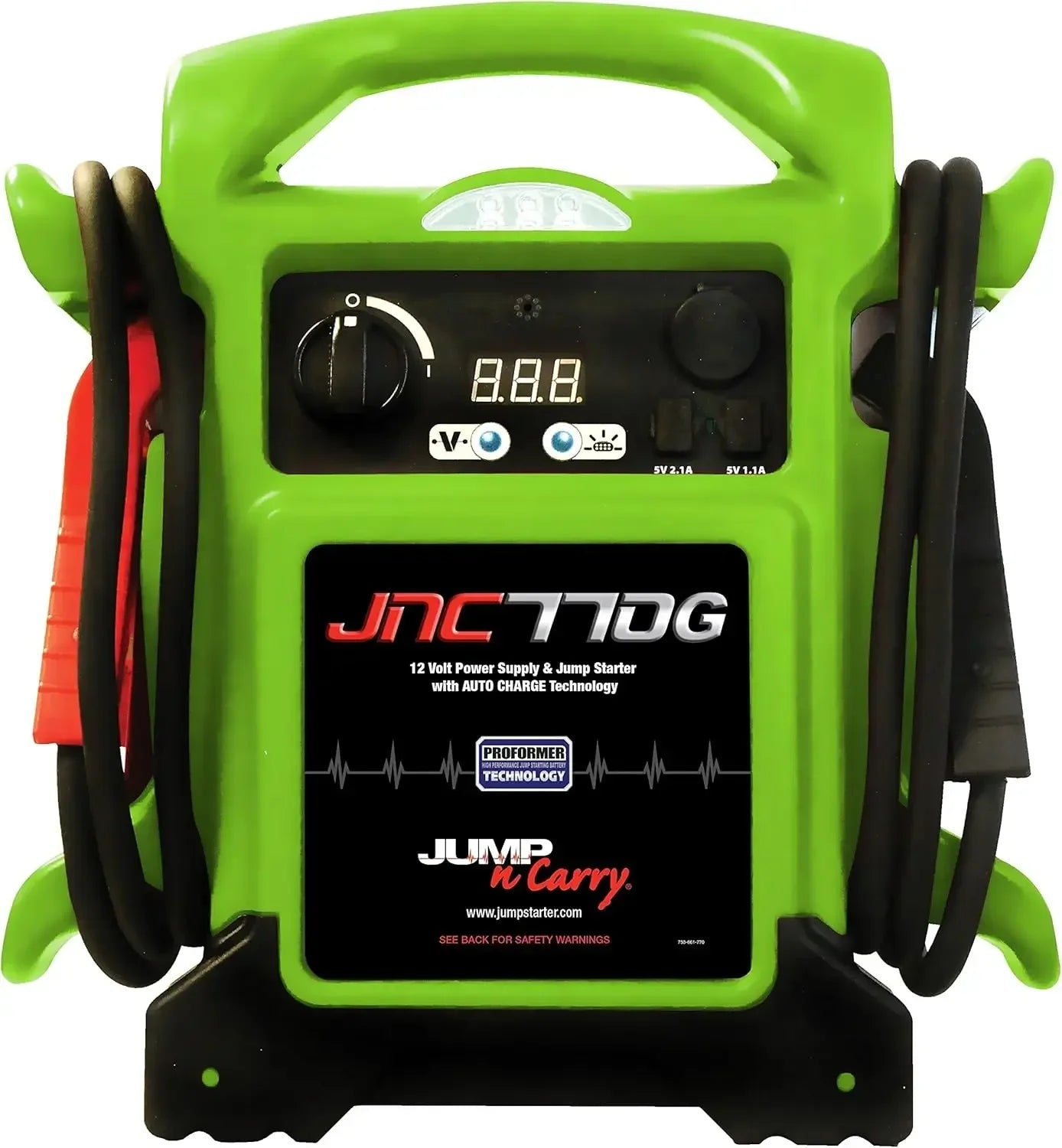 JNC770G Démarreur de saut vert Premium 12 V (ampli de 500 picos)