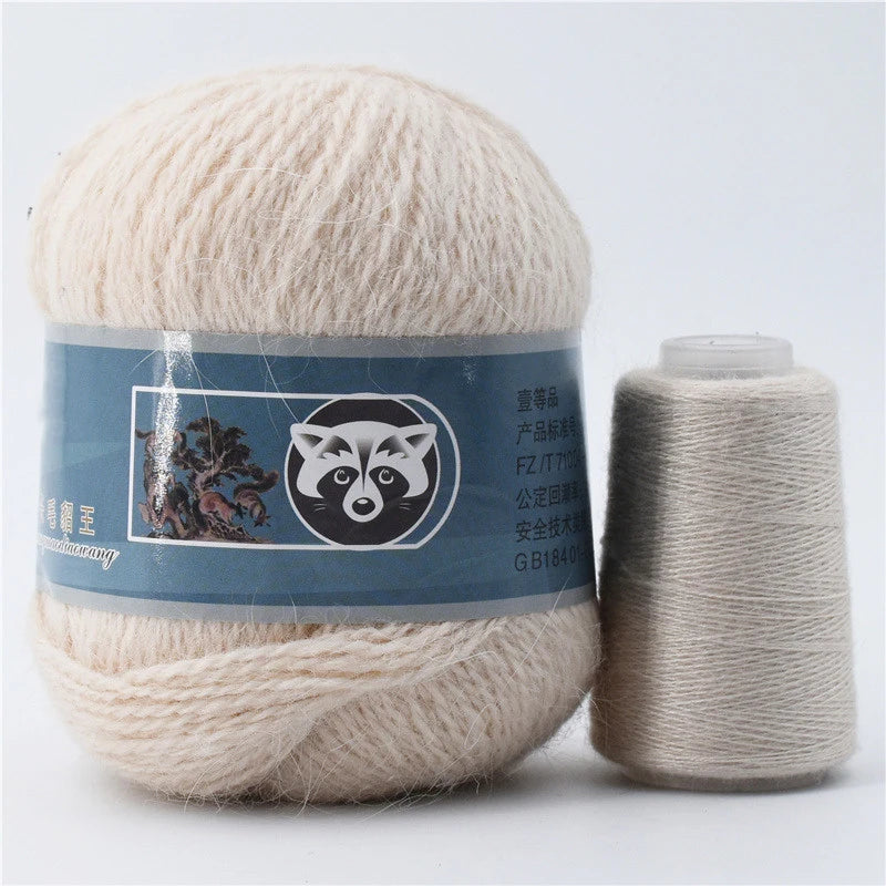 Fil de fourrure de vison pour fils pour tricoter et Crochet, fil de t-shirt en dentelle à 2 plis pour tricoter à la main, couture, 1 écheveau 340 M 50 + 20g