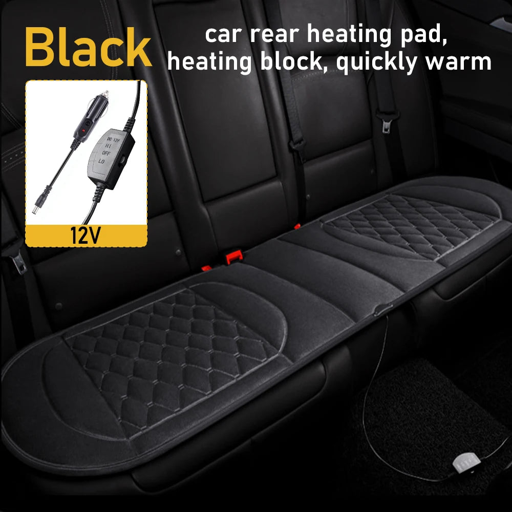 Housse de siège de voiture, coussin de siège chauffant arrière 12V, Long coussin chaud d'hiver, chauffage rapide, tapis de Protection universel