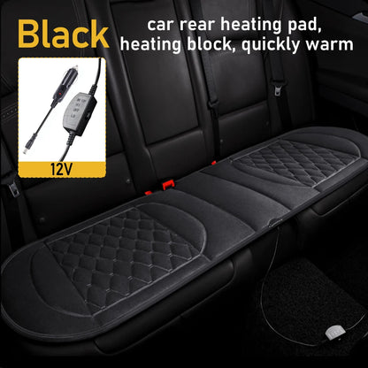 Housse de siège de voiture, coussin de siège chauffant arrière 12V, Long coussin chaud d'hiver, chauffage rapide, tapis de Protection universel