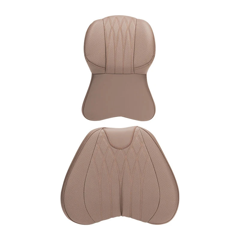High Quality Universal Car Headrest Cushion Car Seat Neck Pillow Perforated Leather Breathable Lumbar Support Car Pillow