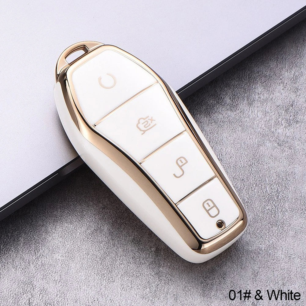 Étui souple pour clé de voiture en TPU, télécommande à 4 boutons, housse de protection, accessoires durables pour BYD Qin Plusdmi Atto 3 Han EV DolDave