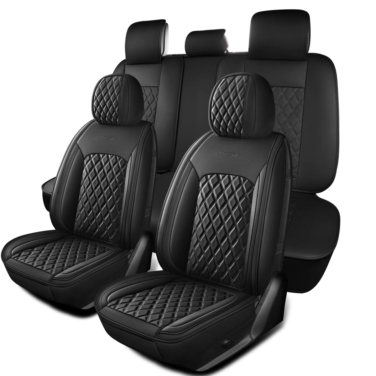 Housse de siège de voiture en cuir, 5 pièces, housse de protection imperméable pour siège automobile, ensembles complets, respirante, universelle, pour sièges complets