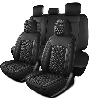 Housse de siège de voiture en cuir, 5 pièces, housse de protection imperméable pour siège automobile, ensembles complets, respirante, universelle, pour sièges complets
