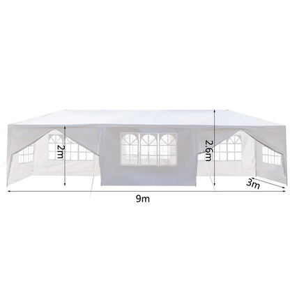 Nouvelle Tente de Réception Extérieure 3x9m pour Mariages, Événements et Traiteur avec 8 Murs