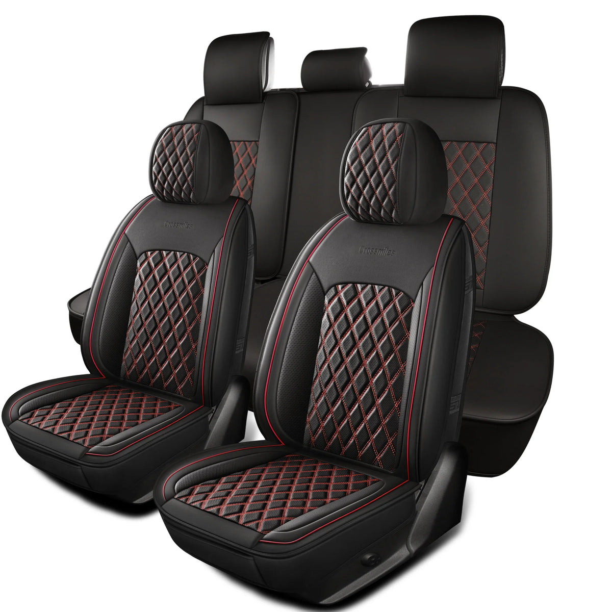 Housse de siège de voiture en cuir, 5 pièces, housse de protection imperméable pour siège automobile, ensembles complets, respirante, universelle, pour sièges complets