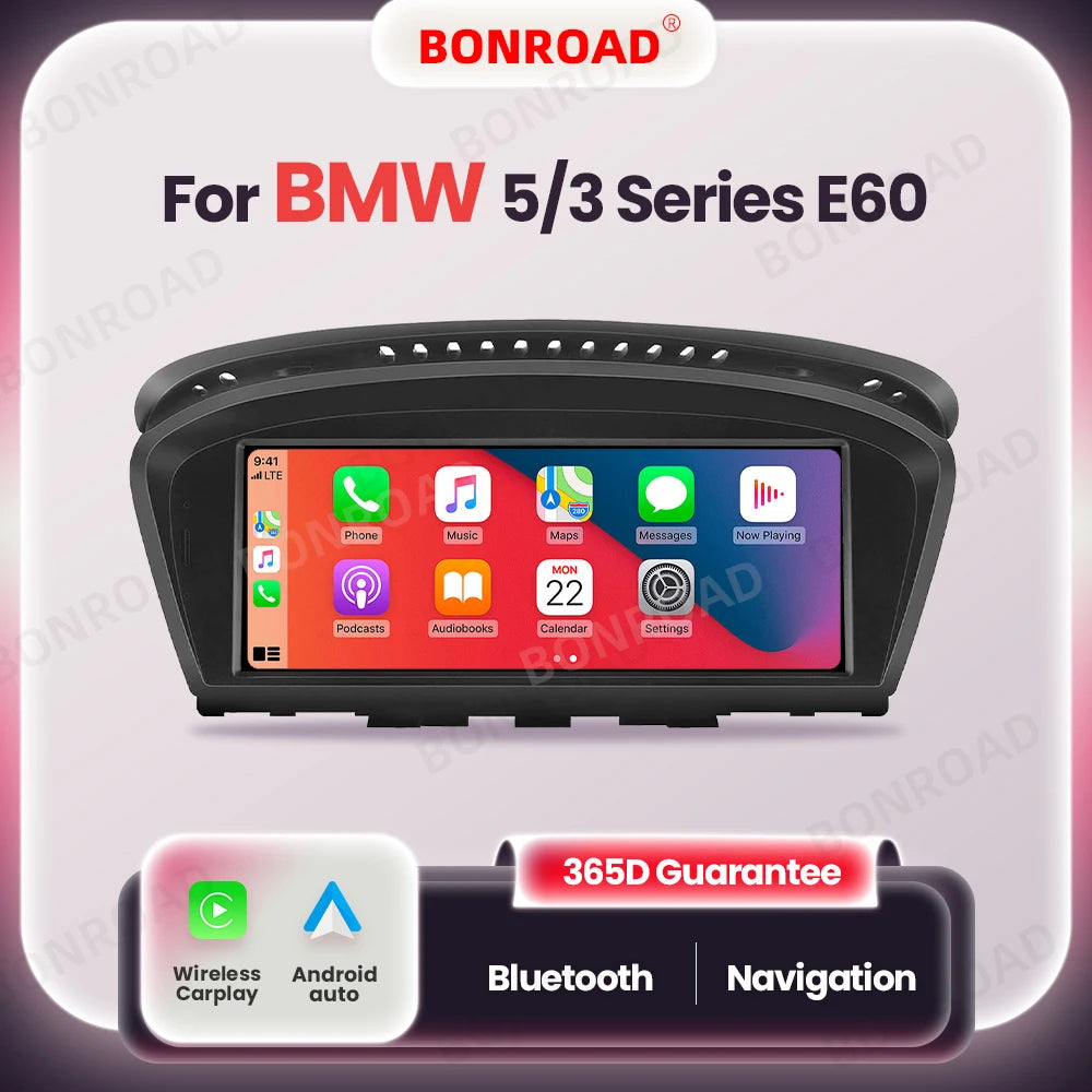 Autoradio Android avec Écran et Lecteur de Limitation pour Voiture BMW Série 5/3, E60/E61/E62/E63/E90/E91/E92/E93/M3, Masque CCC CIC