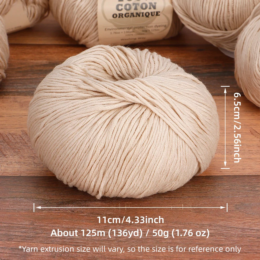 QJH 100% fil de coton, fil de poids de Sport pour bébé en coton, fil Amigurumi, fil doux d'été, fil au Crochet/à tricoter-6 pièces