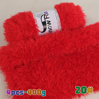 Fil de fausse fourrure 400g, fil de plumes, fil de cils, fil épais pour tricoter à la main, adapté au tricot de grands manteaux, pyjamas, foulards, chapeaux, châles, gilets