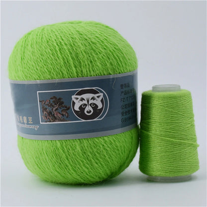 Fil de fourrure de vison pour fils pour tricoter et Crochet, fil de t-shirt en dentelle à 2 plis pour tricoter à la main, couture, 1 écheveau 340 M 50 + 20g