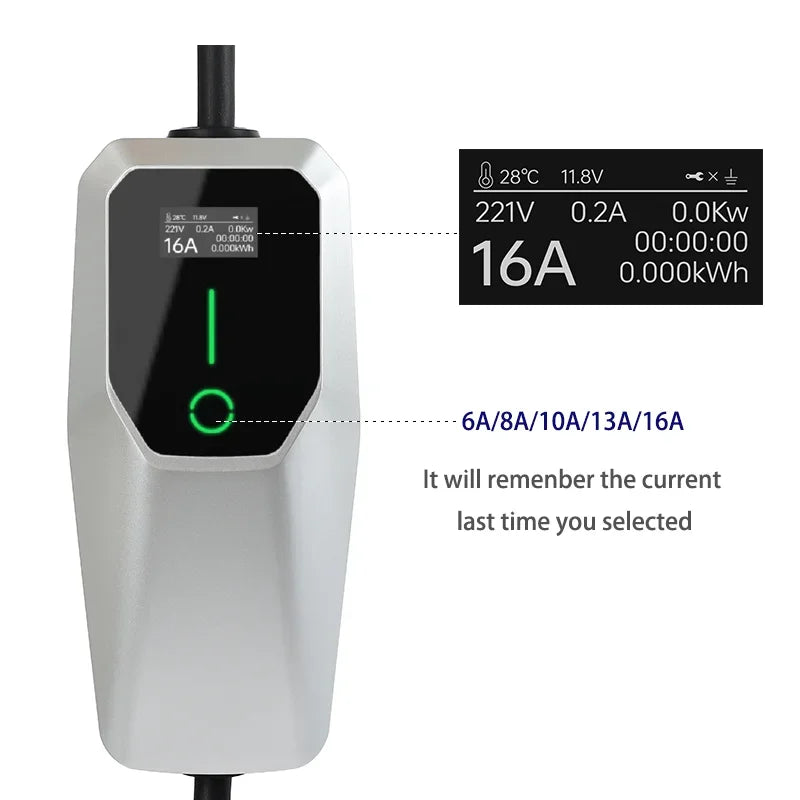 Chargeur EV Type 2 Type 1, boîtier de chargement pour voiture électrique 6A-16A, 10 mètres, 4 mètres, 1 phase, 3 phases, câble de chargement EVSE Mode 2