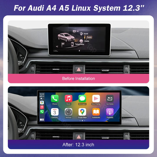Nouveau Design sans fil CarPlay voiture multimédia pour Audi A4 A5 2016-2019 Support Airplay caméra Radio GPS voiture lecteur écran