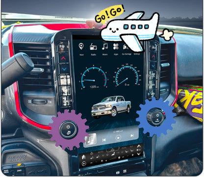 Écran de 13.6 pouces pour Dodge Ram 2019 – 2023, Navigation GPS Carplay, Android, voiture, multimédia, Radio, vidéo, lecteur Audio, unité principale stéréo