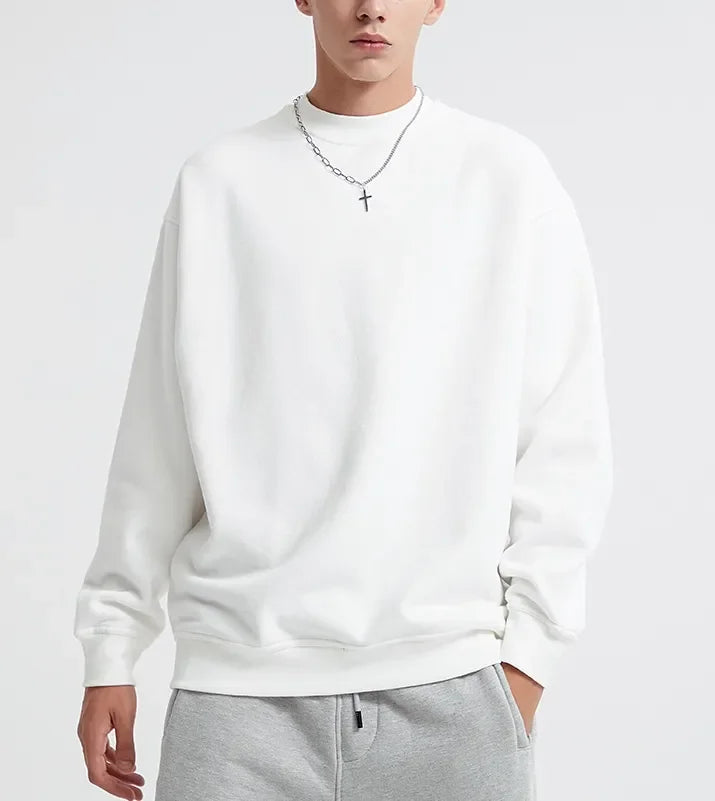 Bricolage Logo personnalisé 500GSM poids lourd hommes sweats à capuche nouveau automne hiver épais coton hommes haut couleur unie sweat à capuche pull