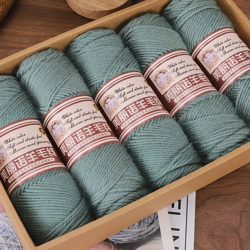 Fil de laine mérinos épais au Crochet à la main, 500 g/ensemble, pour chapeaux, manteaux, pulls, fil de laine mérinos doux pour la peau, gonflé, doux et chaud