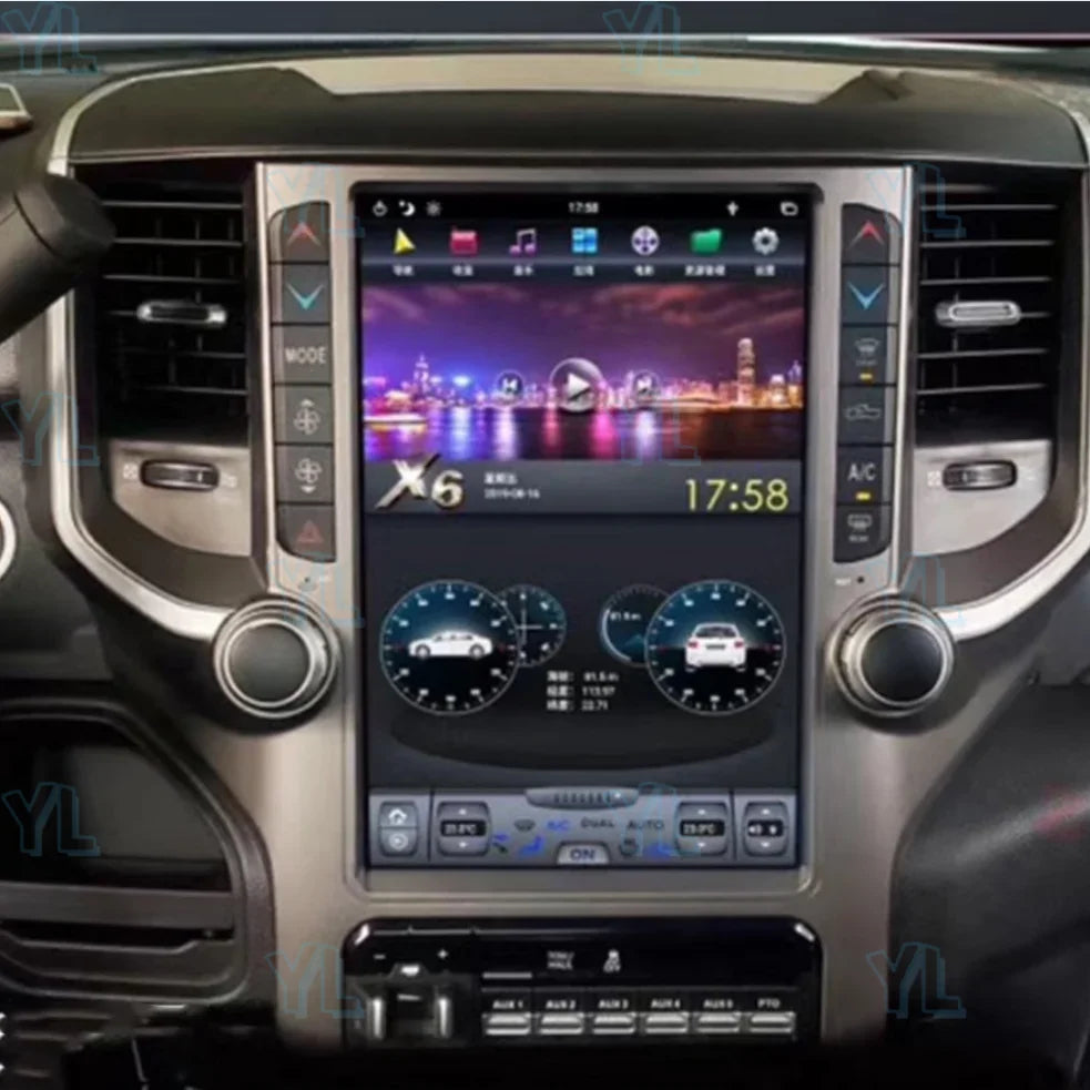 YANFU pour Dodge Ram 2019- 2023 autoradio GPS Carplay voiture multimédia vidéo Android 13.0 Navi unité principale 4G WIFI groupe numérique
