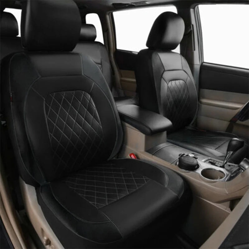 Ensemble complet de housses de siège de voiture, 9 pièces, housses de Protection imperméables et antidérapantes en cuir PU, accessoires universels pour camions et Van SUV