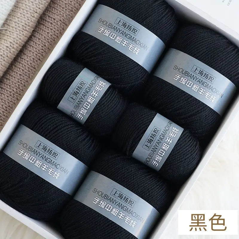 Fil de cachemire d'épaisseur moyenne, 500 g/ensemble, 4 plis, pour tricot au Crochet à la main, pull et pantalon, laine chaude, fil de laine 100%, doux pour la peau