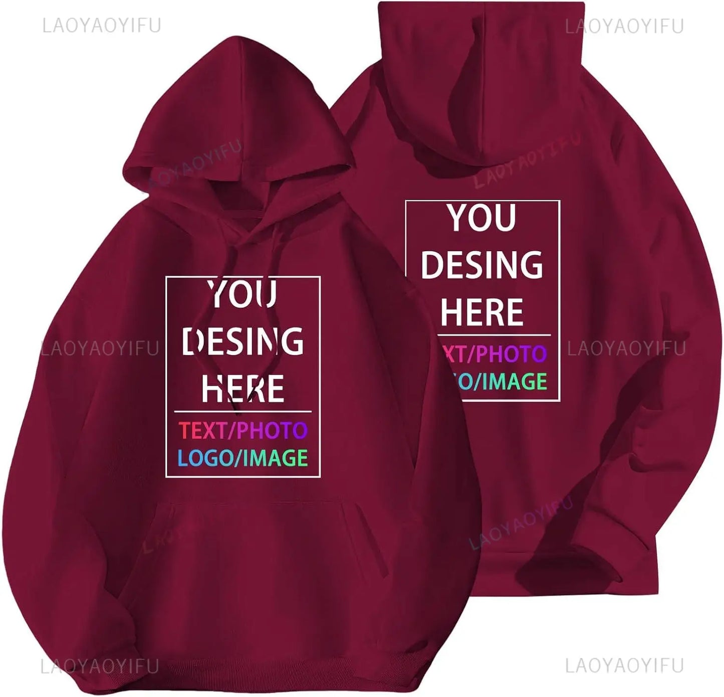 Sweat à capuche personnalisé pour hommes et femmes, concevez votre propre sweat à capuche personnalisé avec ajoutez votre texte et Photo, hauts à cordon réglable