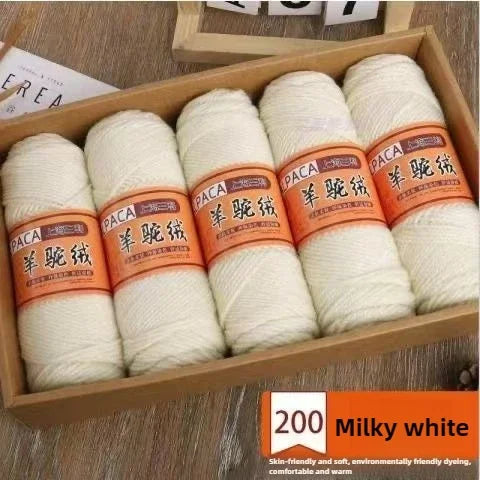 خيوط صوف مريحة للأطفال، كروشيه أوجو للقفازات والملابس، طبيعية، 500 غرام صوف ألبكة، سمك متوسط، منفوشة، 100% غرام