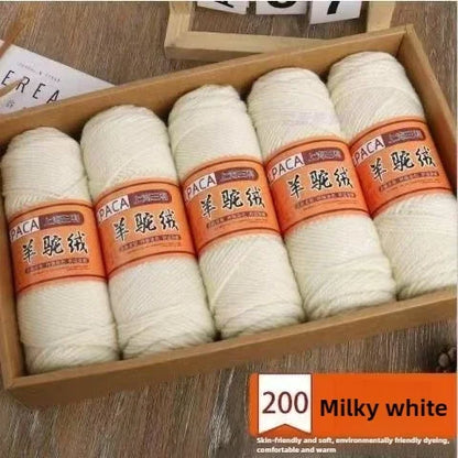 خيوط صوف مريحة للأطفال، كروشيه أوجو للقفازات والملابس، طبيعية، 500 غرام صوف ألبكة، سمك متوسط، منفوشة، 100% غرام