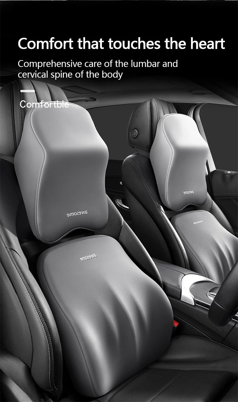 Appui-tête de soutien lombaire pour voiture, oreiller lombaire en mousse à mémoire de forme, oreiller universel doux pour le cou, coussin de siège de voiture