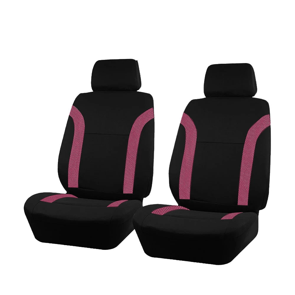 AUTO PLUS-Ensemble de Housses de Siège de Voiture Universelles en Polyester, Protection en Tissu Uni Bicolore, Accessoires Automobiles