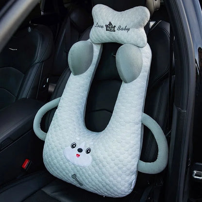 Ceinture de sécurité de voiture pour enfants, dispositif de couchage de voiture haut de gamme, oreiller de siège arrière pour les promenades longue distance, oreiller fixe pour bébé