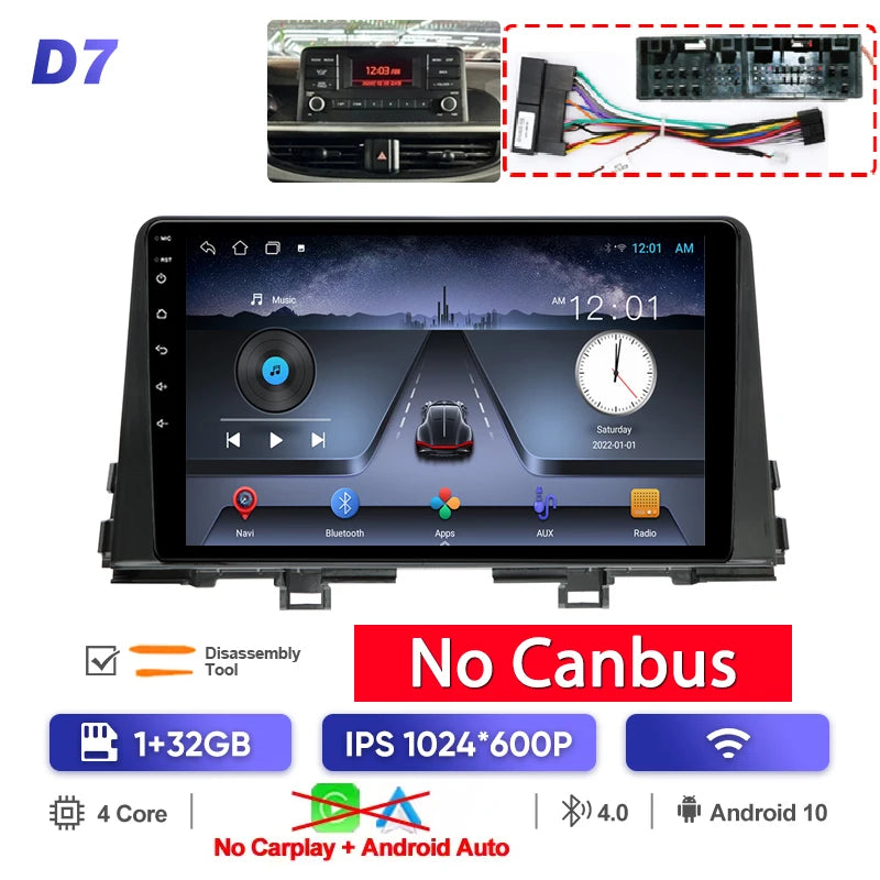 QSZN pour KIA Picanto Morning 3 JA 2018 - 2019 Android 13 autoradio lecteur vidéo multimédia CarPlay Auto 4G GPS Navigation stéréo