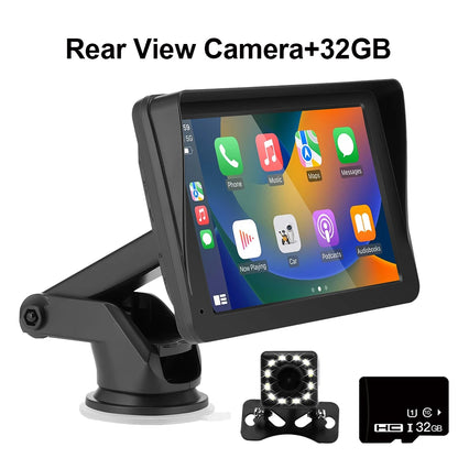 Autoradio sans fil portable avec caméra de recul FM, lecteur vidéo, Android Auto, écran tactile universel, limitation, 7"