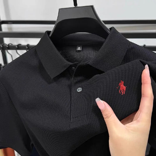100% pur coton à la mode personnalisé hommes classique poney brodé confortable polo été nouveau décontracté à manches courtes