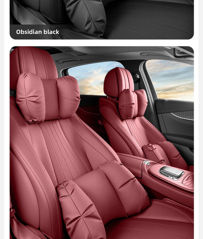 Coussin de tête de siège auto universel de haute qualité, oreiller de nuque en cuir perforé respirant, support lombaire pour voiture