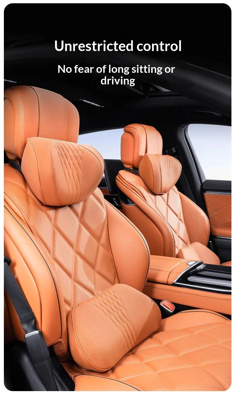 Coussin de nuque et de soutien lombaire pour voiture, universel toutes saisons, coussin lombaire respirant avec contour ergonomique pour la taille