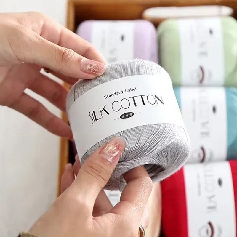 Fil à tricoter chaud et doux pour bébé, 50 g/pièce, dentelle de soie, coton, lait, Crochet, tricoté à la main, fournitures pour tricot à la main, point de croix