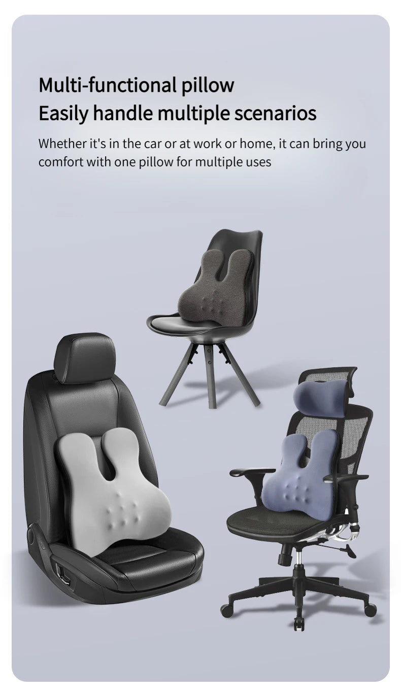 Appuie-tête de voiture, support lombaire, coussin de siège de voiture, coussin lombaire, oreiller chauffant électrique pour voiture, oreiller de protection du cou