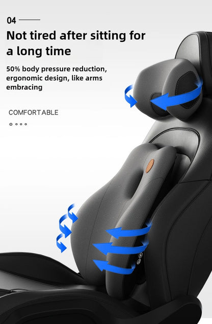 Car Electric Massage Headrest Lumbar Support Vibration Waist Lumbar Neck Pillow Backrest Cushion Car Seat Interior Accessories
