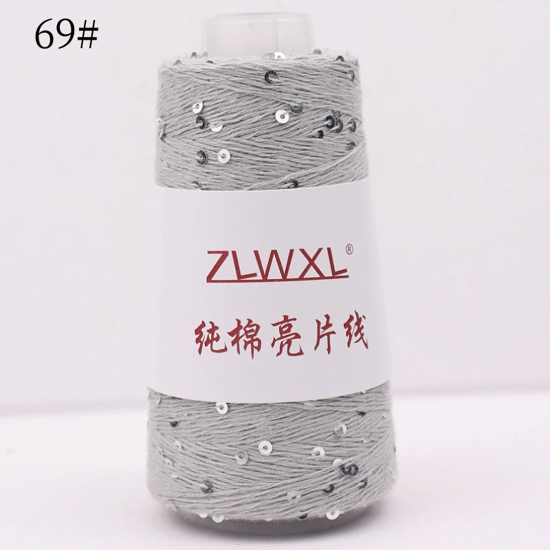   Блэк – fil de coton à paillettes, 100g, 800M, 3mm, décoration tricotée, crochet à la main, tricot jaune