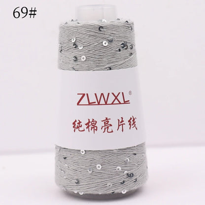   Блэк – fil de coton à paillettes, 100g, 800M, 3mm, décoration tricotée, crochet à la main, tricot jaune